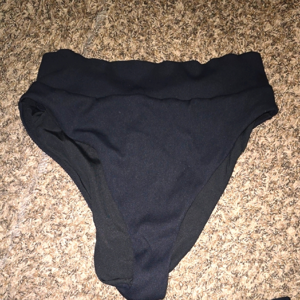 Aerie Black Cheeky Bikini Bottom
